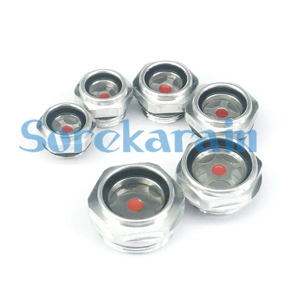 M10 M12 M14 M16 M18 M20 M22 M24 M26 M27 Metric Male Thread Aluminum Oil Gauge Sight Glass Window Hexagon Head For Air Compressor