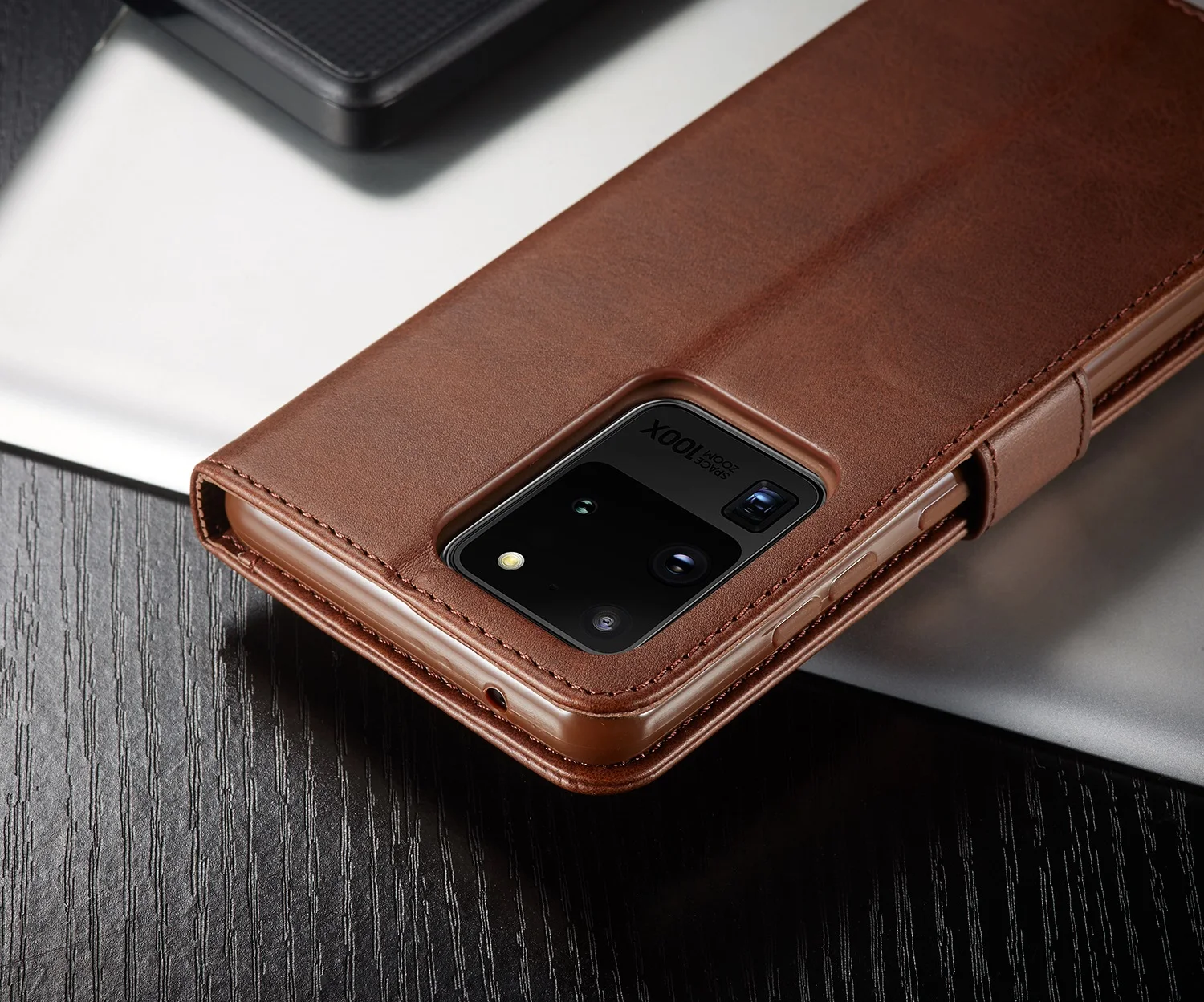 Leather Case for Samsung Galaxy S26 S20 FE S21 Ultra A71 A51 Note 20 10 Plus A70 A50 A20 A52s S9 S8 Plus Wallet Flip Cover