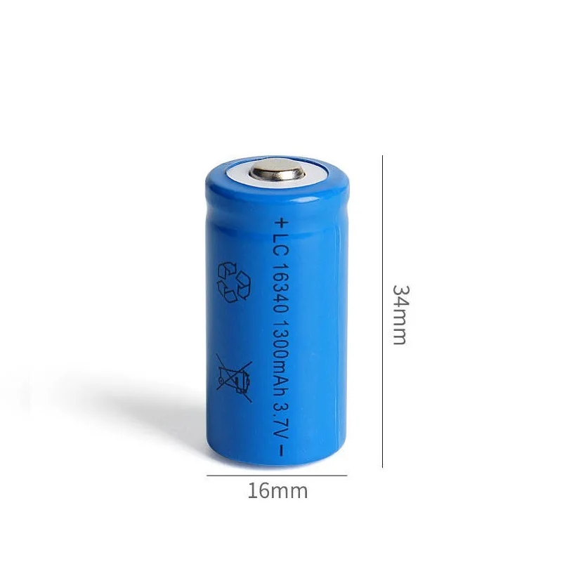 16340 1300mAh 3.7V Li-ion Rechargeable Batteries CR123A Battery For LED Flashlight Travel Wall Charger For 16340 CR123A Battery