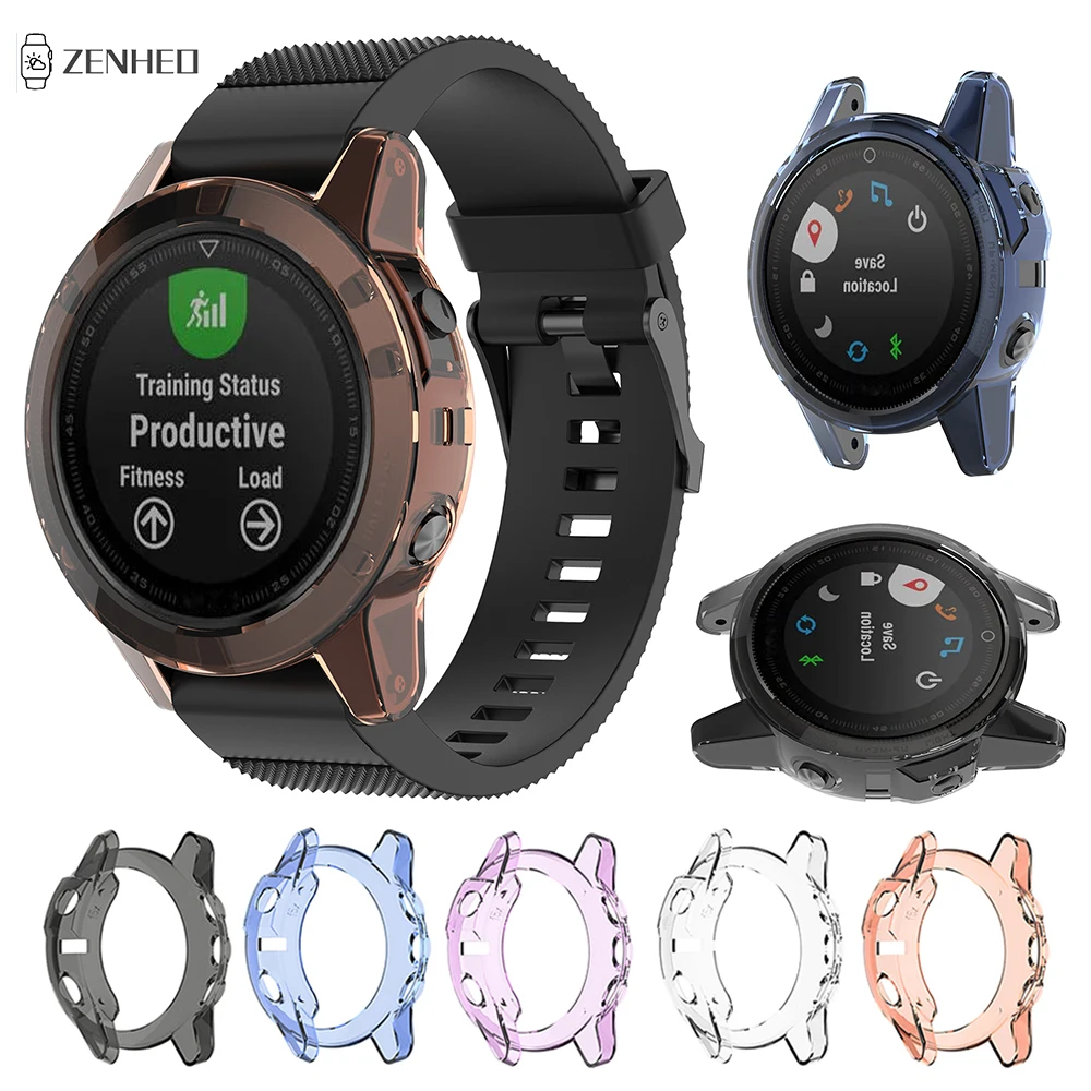 Soft TPU Protector Case For Garmin Fenix 5 5S 5X Plus Clear Protective Shell Frame Bumper Cover