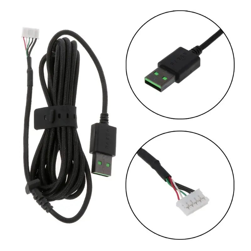 2025 New Soft Durable Mouse Line Diy Umbrella Rope Mouse Cable Mouse Wire Soft Universal For Razer DeathAdder Elite Mice