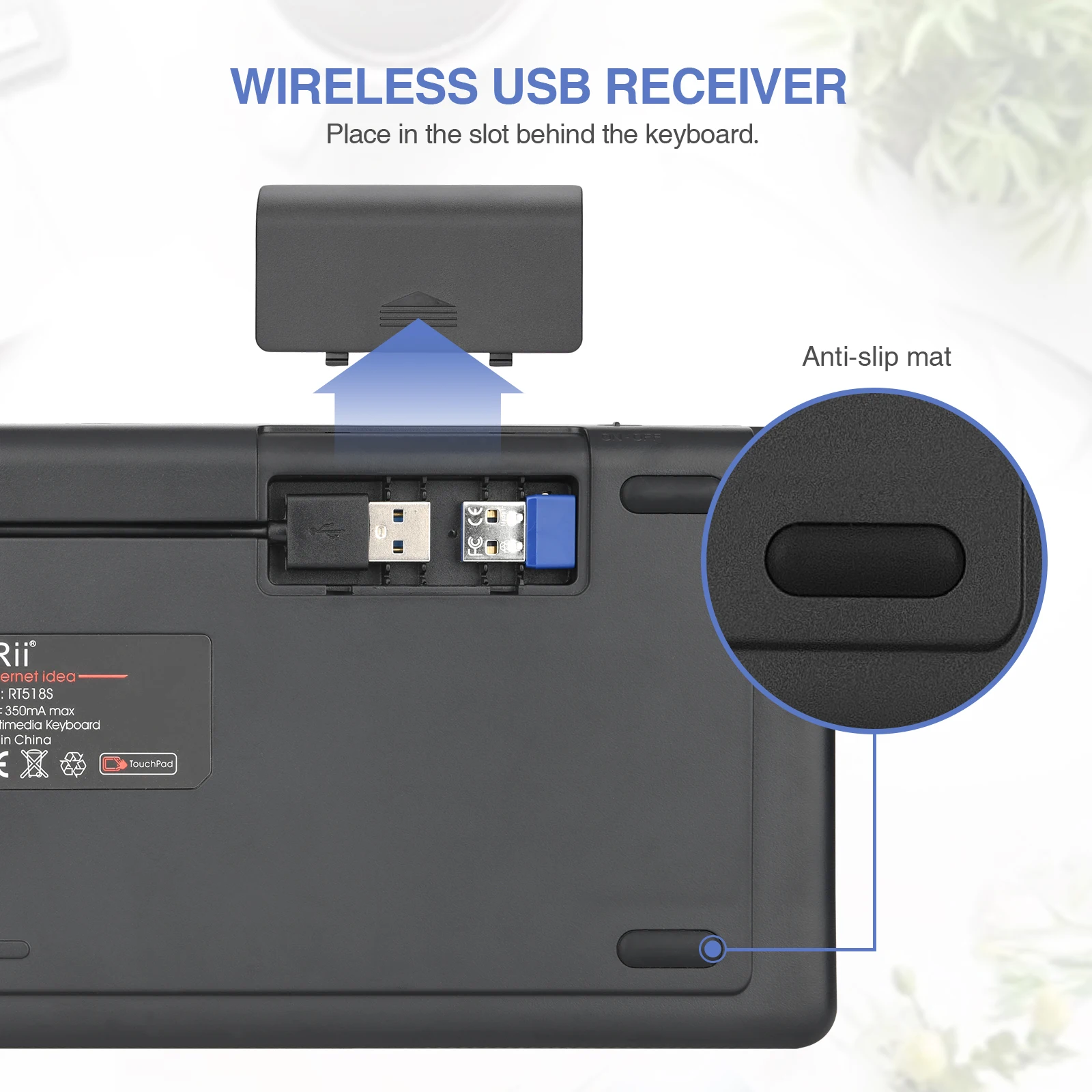 Rii K18S Wireless Backlit Russian Mini Bluetooth Keyboard with Multi-Touch For Smart TV Android TV Box,IPTV HTPC,PC