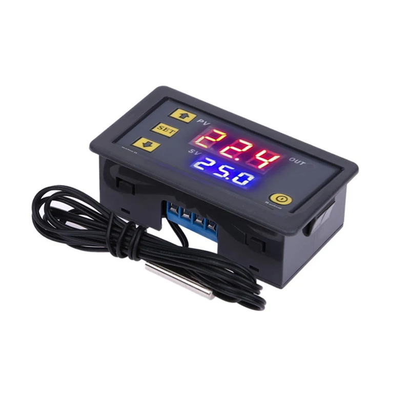 W3230 12V 24V AC110-220V Probe line 20A Digital Temperature Control LED Display Thermostat With Heat/Cooling Control Instrument