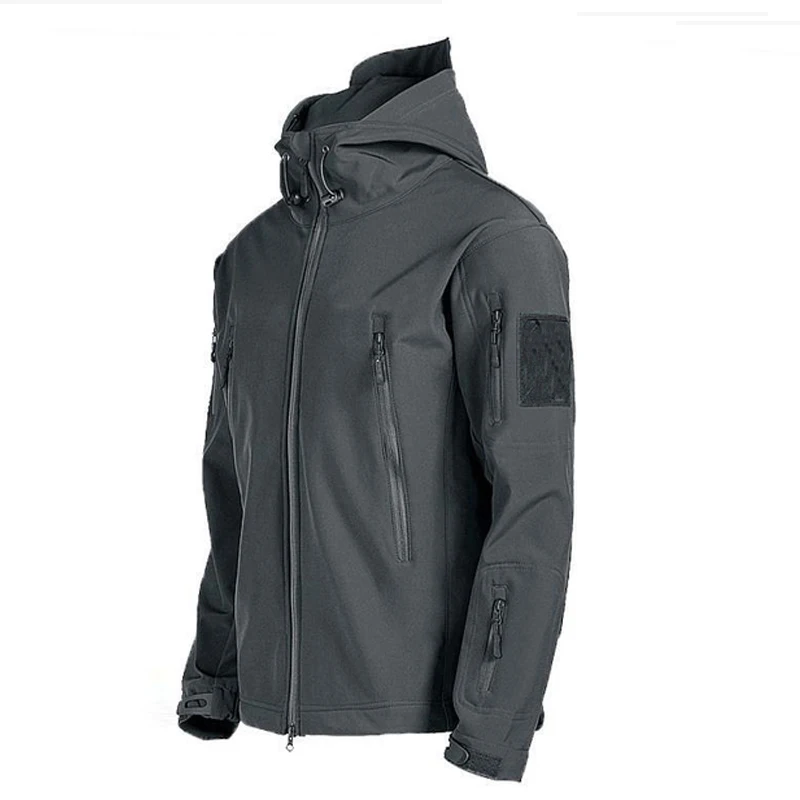 Winter Autumn Tactical Jackets Elastic Men Fleece Waterproof Suits Fishing Warm Hiking Camping Tracksuits Set Hood Coat S-5XL