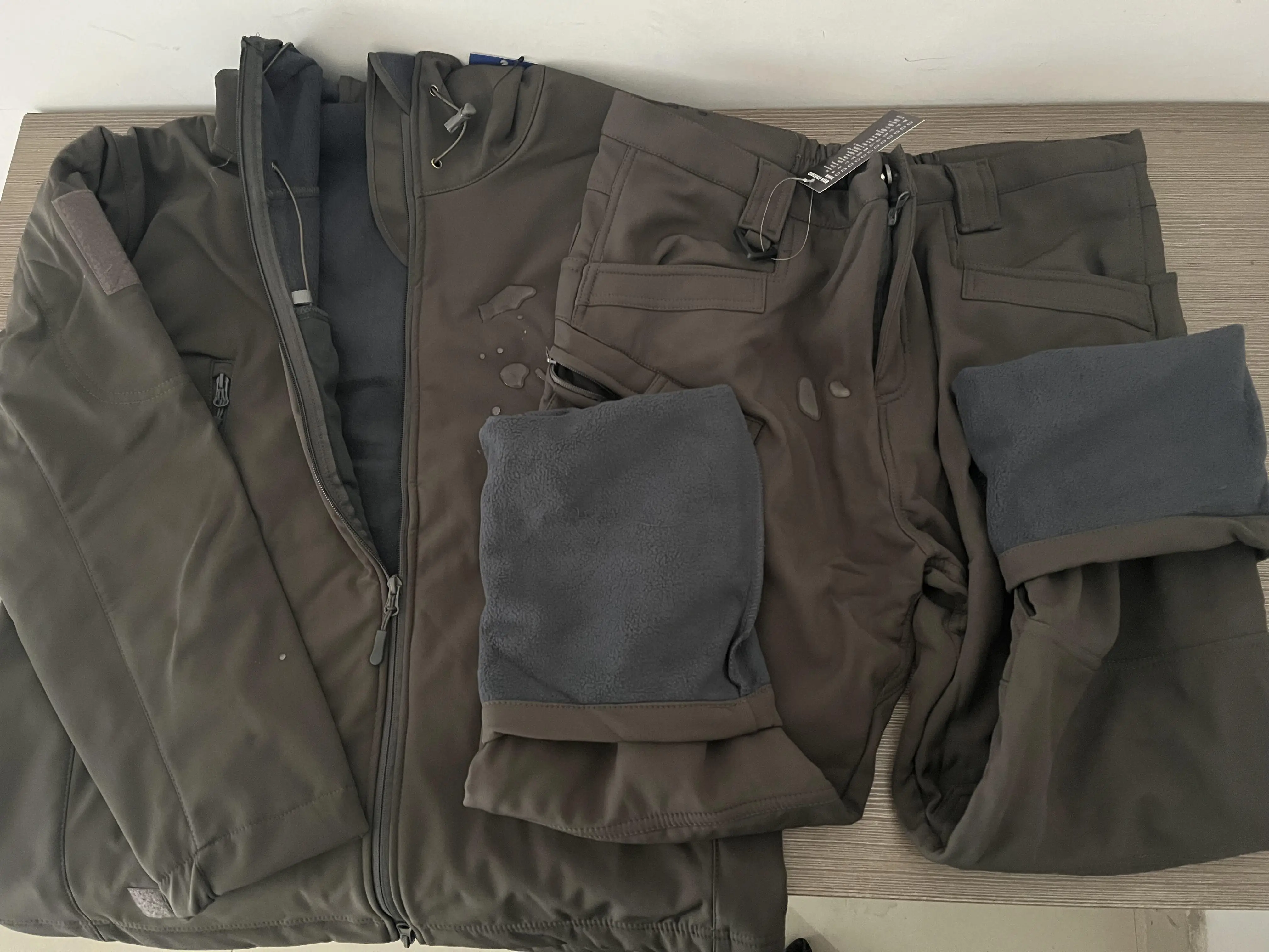 Winter Autumn Tactical Jackets Elastic Men Fleece Waterproof Suits Fishing Warm Hiking Camping Tracksuits Set Hood Coat S-5XL