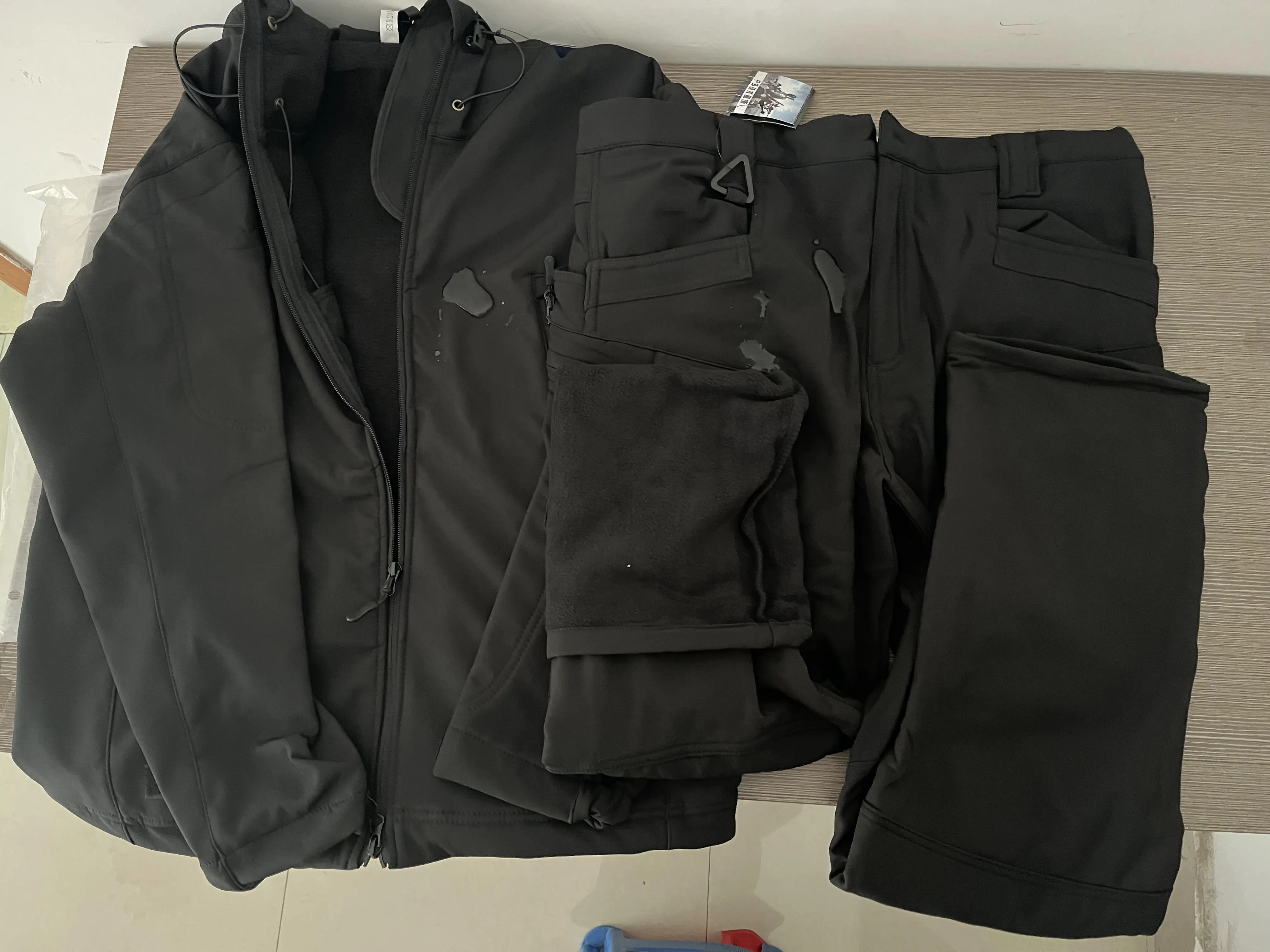 Winter Autumn Tactical Jackets Elastic Men Fleece Waterproof Suits Fishing Warm Hiking Camping Tracksuits Set Hood Coat S-5XL
