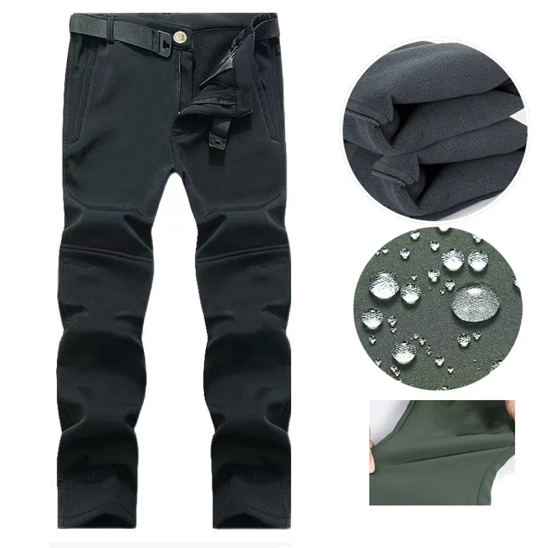 Winter Autumn Tactical Jackets Elastic Men Fleece Waterproof Suits Fishing Warm Hiking Camping Tracksuits Set Hood Coat S-5XL