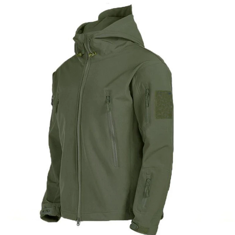 Winter Autumn Tactical Jackets Elastic Men Fleece Waterproof Suits Fishing Warm Hiking Camping Tracksuits Set Hood Coat S-5XL
