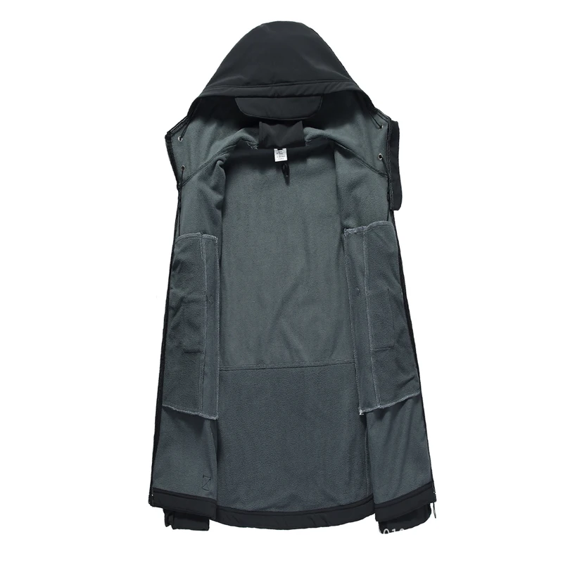 Winter Autumn Tactical Jackets Elastic Men Fleece Waterproof Suits Fishing Warm Hiking Camping Tracksuits Set Hood Coat S-5XL