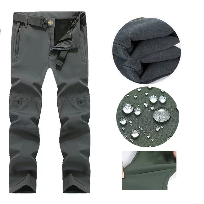 Winter Autumn Tactical Jackets Elastic Men Fleece Waterproof Suits Fishing Warm Hiking Camping Tracksuits Set Hood Coat S-5XL