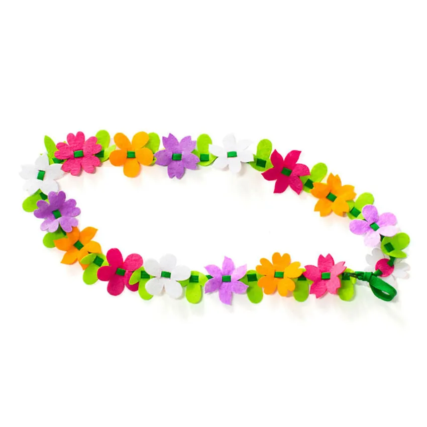 3PCS DIY Non-woven Necklace Flower DIY Handmade Wreath Garland Creative Children Toys Exquisite Safety Crafts Toy Girls Gifts