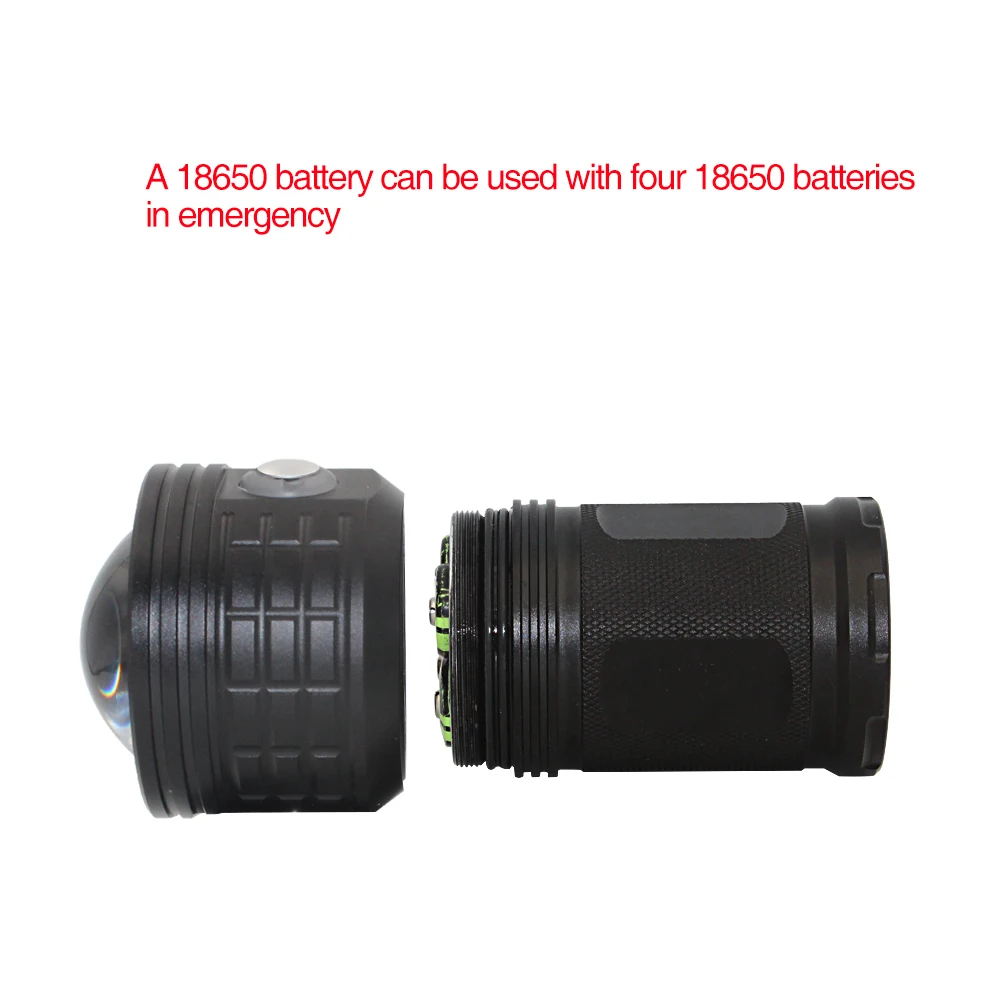 Tactical Underwater 100m LED Diving Flashlight Waterproof COB LED 10800Lumens Photography Video Fill Light Torch 4*18650 Battery