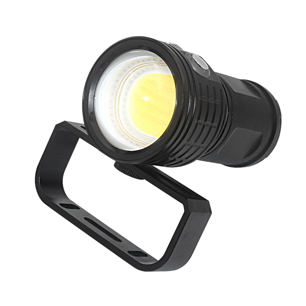 Tactical Underwater 100m LED Diving Flashlight Waterproof COB LED 10800Lumens Photography Video Fill Light Torch 4*18650 Battery