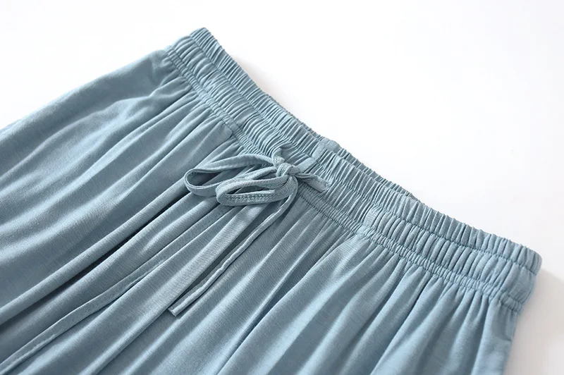 Summer Japanese Style Loose Cropped Trousers Ladies Modal Thin Shorts Solid Color Wide Leg Large Size Home Pants Womens Bottoms