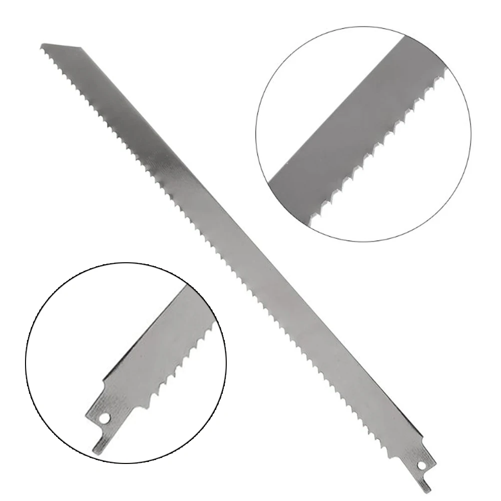 2Pcs 300mm Meat Bone Ice Cutting Reciprocating Saw Blade Stainless Steel Meat Saws Cutter For Cutting Meat Ice Wood Metal