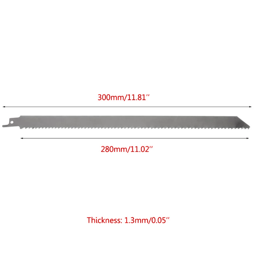 2Pcs 300mm Meat Bone Ice Cutting Reciprocating Saw Blade Stainless Steel Meat Saws Cutter For Cutting Meat Ice Wood Metal