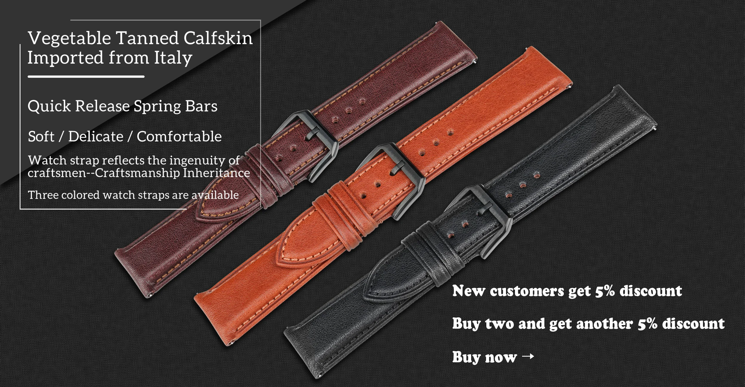 MAIKES High Quality Genuine Leather Watchband 18mm Calf Leather Watch Band Butterfly Buckle Strap Bracelet Accessories Wristband