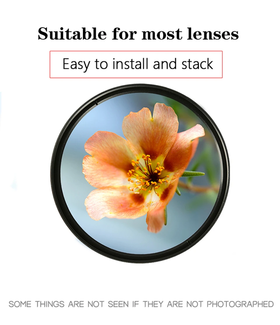 Walkingway Macro Close Up Filter DSLR Camera Lens Filter 37/40.5/49/52/55/58/62/67/72/77/82mm for Canon Sony Nikon DSLR Cameras