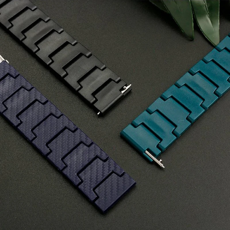 Carbon Fiber Band For Samsung Galaxy 4/5/6/Classic 46mm/Active 2 40mm 44mm/Gear S3 link Bracelet Huawei Watch GT2/2e/3/Pro strap