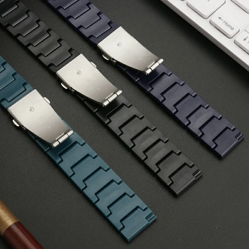 Carbon Fiber Band For Samsung Galaxy 4/5/6/Classic 46mm/Active 2 40mm 44mm/Gear S3 link Bracelet Huawei Watch GT2/2e/3/Pro strap