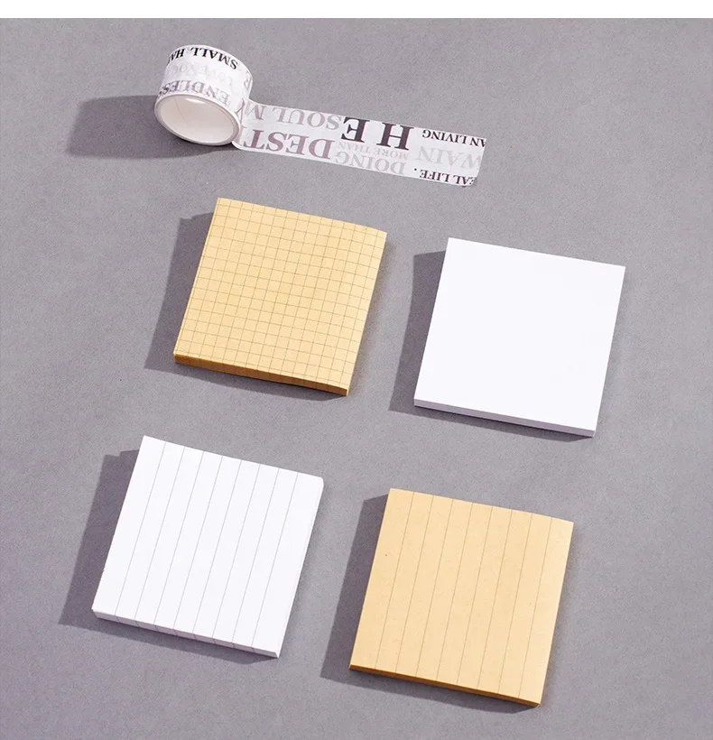 80Sheets/Packs Portable Retro Square Tearable Notepad Message Sticky Notes Notebook Stationery Child Gift Office School Supplies