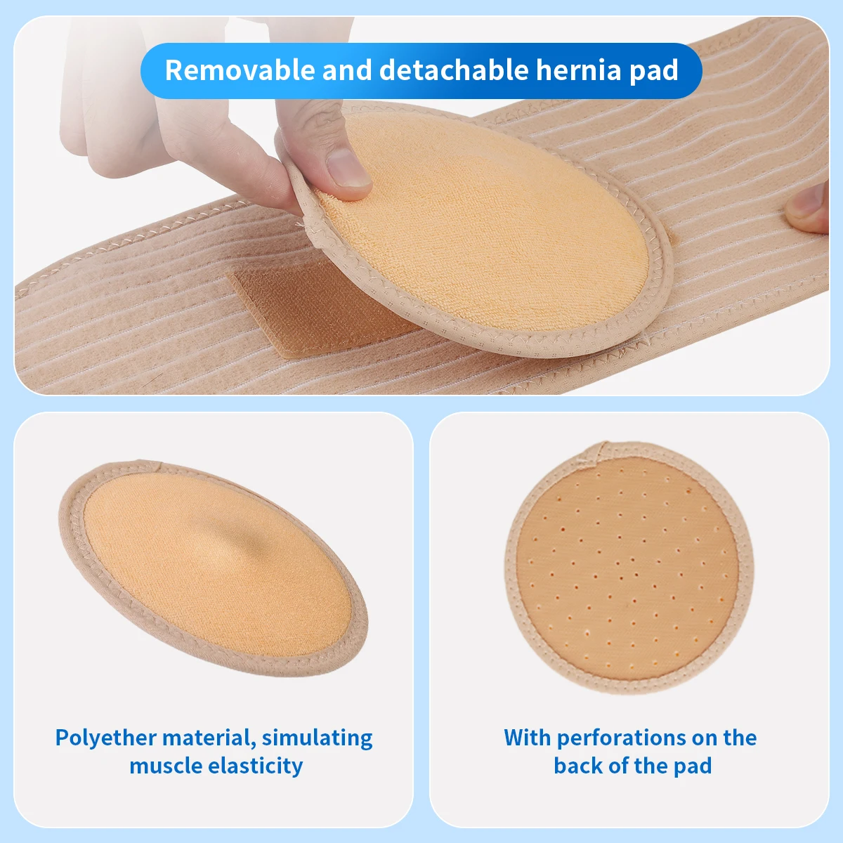 VELPEAU Umbilical Hernia Belt for Epigastric Incisional and Belly Button Hernia, Navel Abdominal Binder with Compression Pad