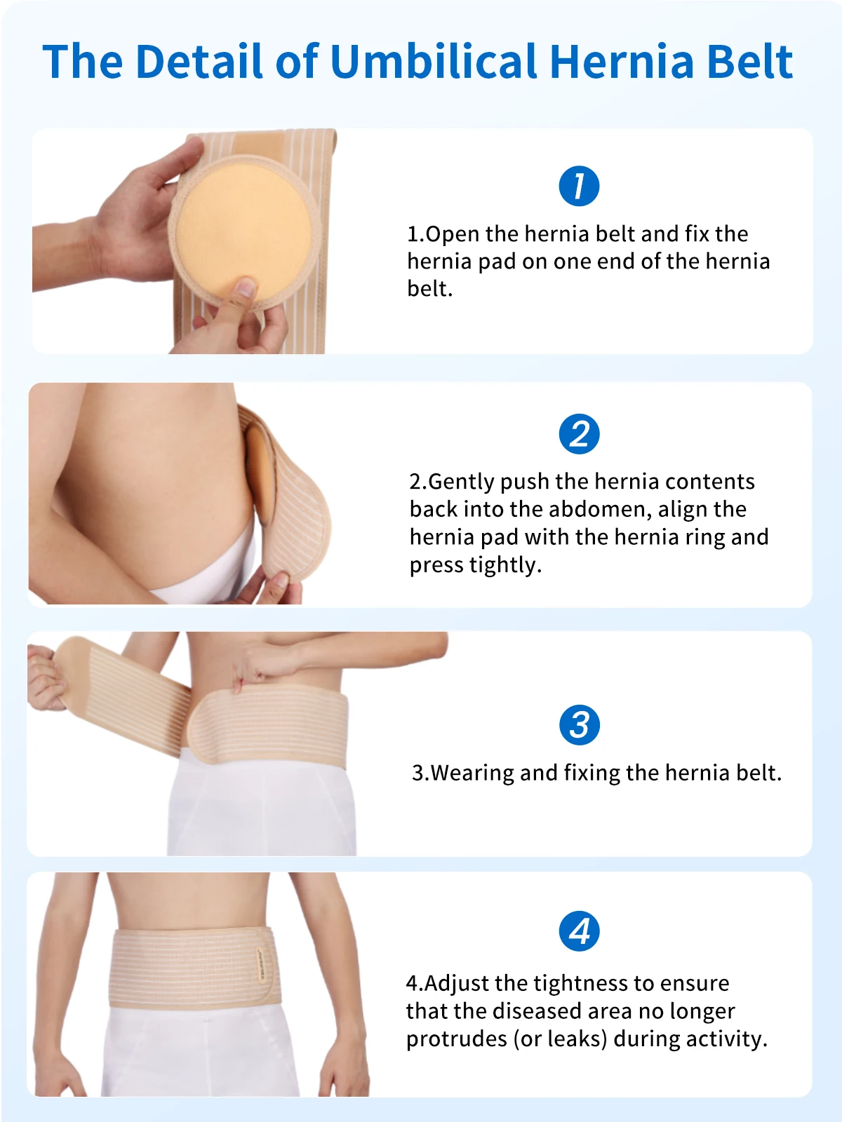 VELPEAU Umbilical Hernia Belt for Epigastric Incisional and Belly Button Hernia, Navel Abdominal Binder with Compression Pad