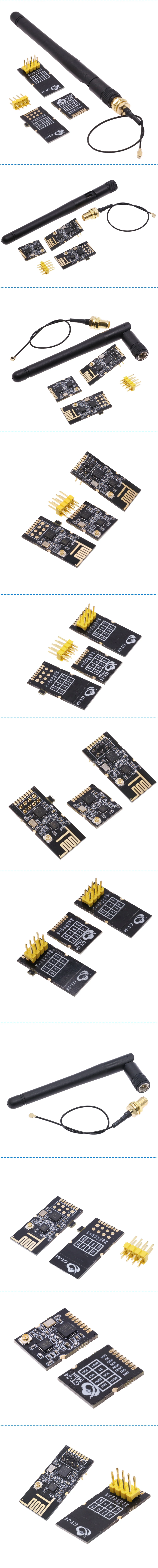 GT-24 Wireless Module 2.4G NRF24L01+PA+LNA With Antenna Industrial Grade Digital Transmission 1100M Distance SMD/DIP/Mini