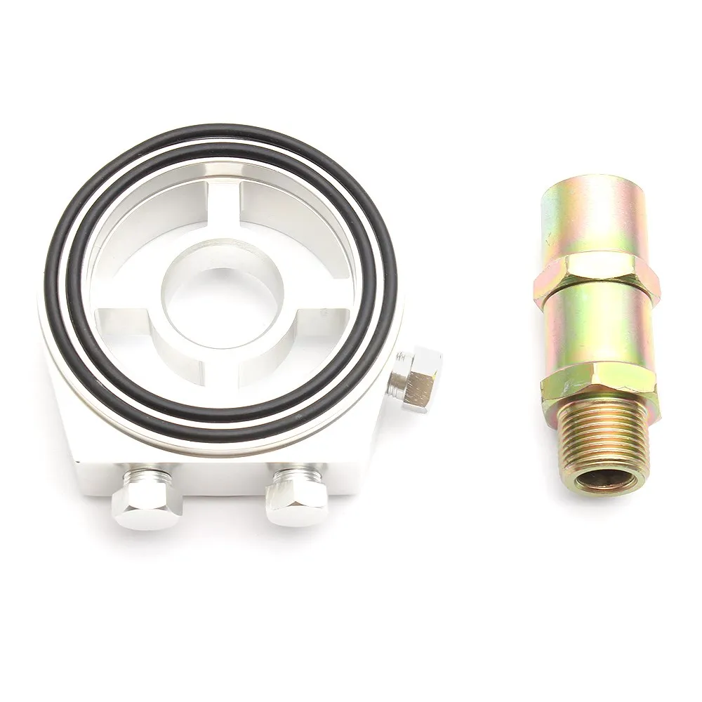 Universal Automotive Car Aluminum Oil Filter Sandwich Plate Adapter Oil Press Temp Sensor Adapter With Connectors Kit