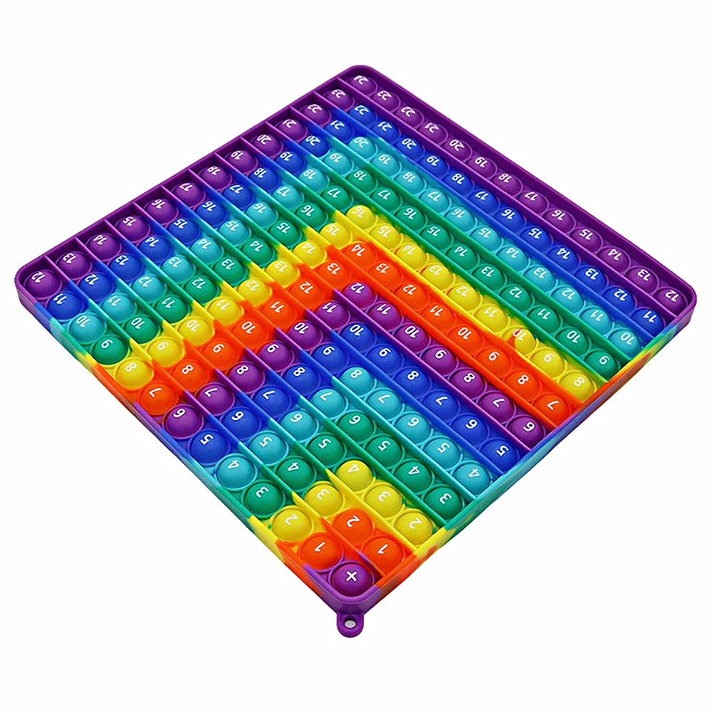 12x12 Multiplication 12+12 Addition Push Its Bubble Fidget Toys, Right Angle Rainbow Educational Teaching Toys