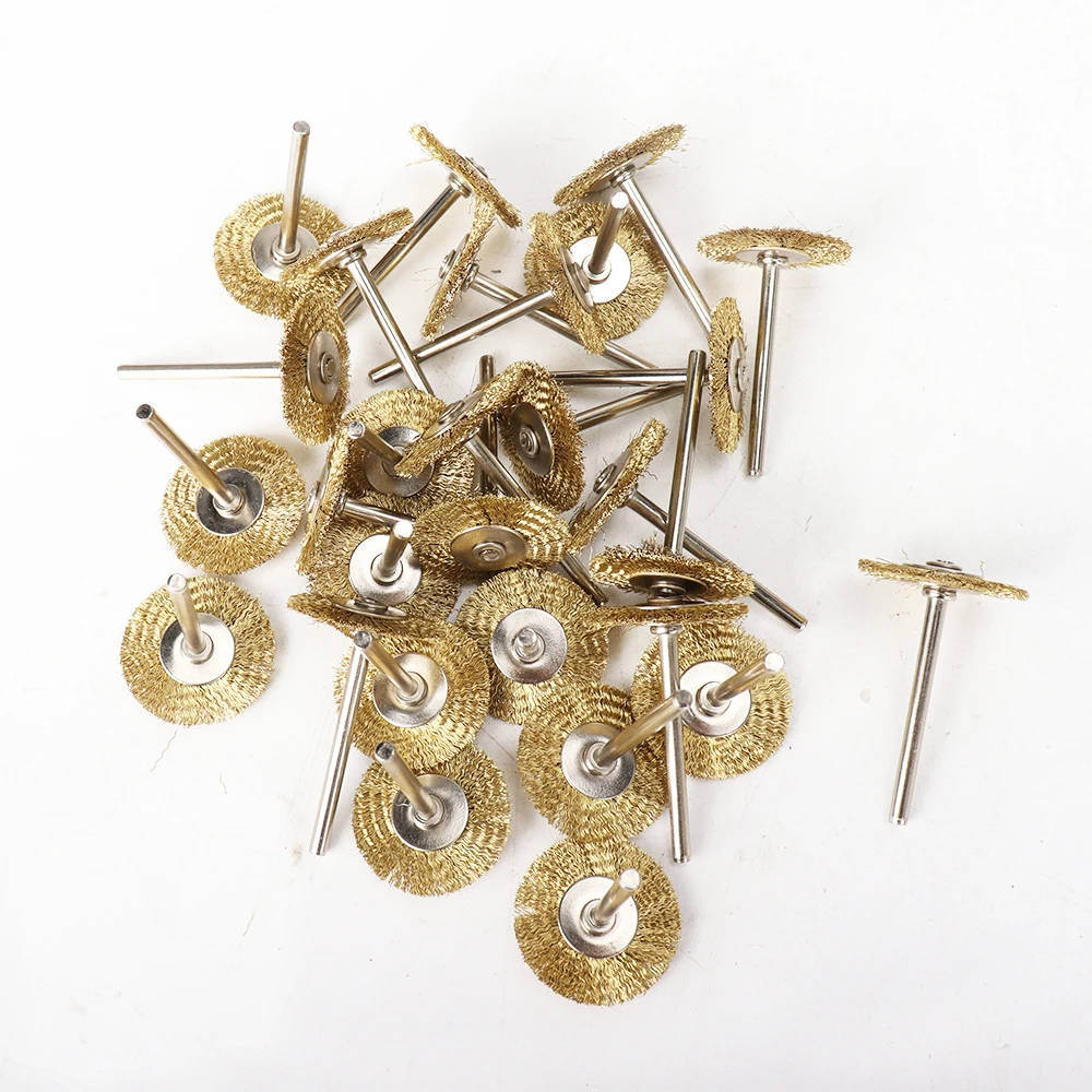 10Pcs Steel Wire Brush 3mm Shank Polishing Wheel Mini Drill Dremel Metal Rust Removal Surface Pretreatment Grinding Rotary Tool