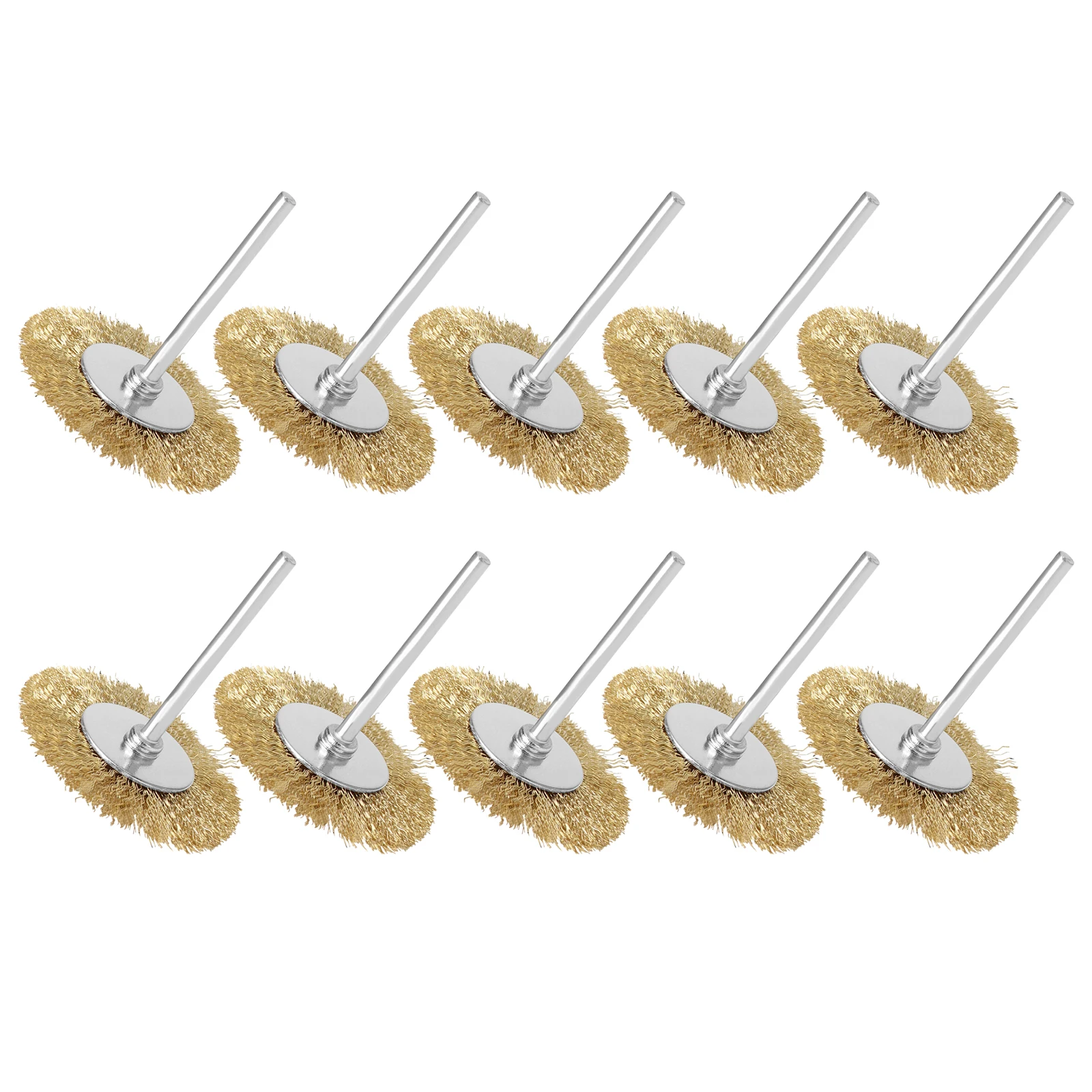 10Pcs Steel Wire Brush 3mm Shank Polishing Wheel Mini Drill Dremel Metal Rust Removal Surface Pretreatment Grinding Rotary Tool