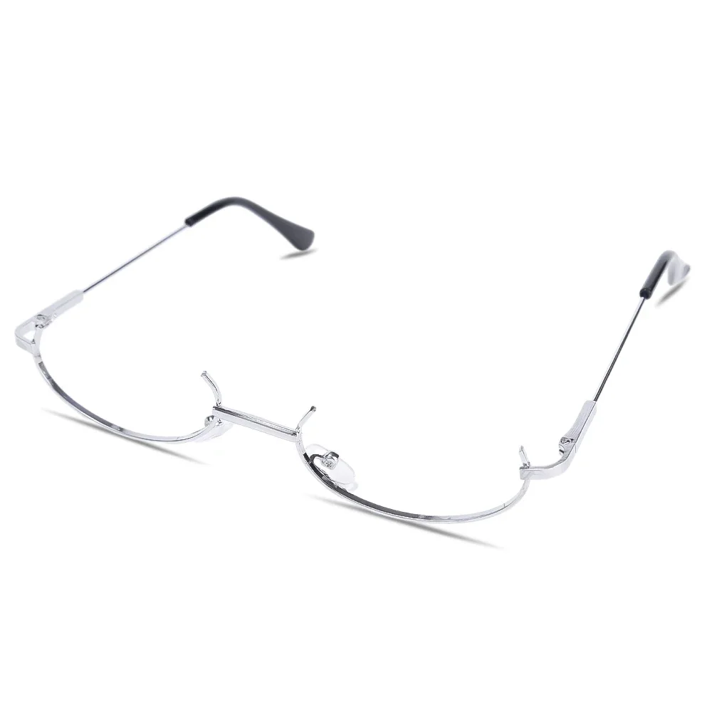 Y2K Half Frame Glasses Without Lens Girls Chic Harajuku Cosplay Party Fashion Decoration Glasses Metal Photography Fake Glasses