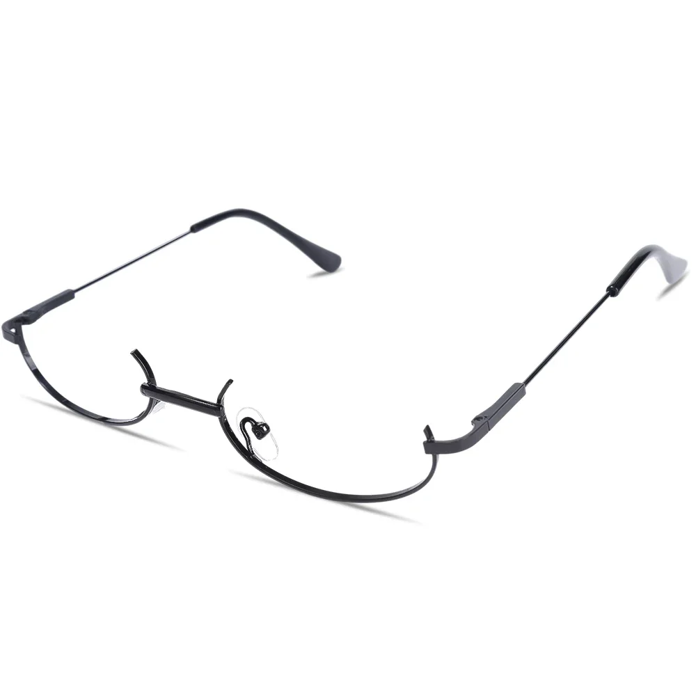 Y2K Half Frame Glasses Without Lens Girls Chic Harajuku Cosplay Party Fashion Decoration Glasses Metal Photography Fake Glasses