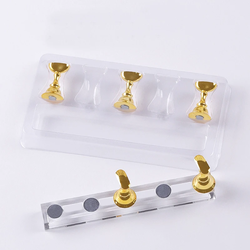 5/30pcs/Set Magnetic Nail Holder False Nail Tip Practice Stand Crystal Base Holder Nail Art Display For Art Salon DIY & Practice