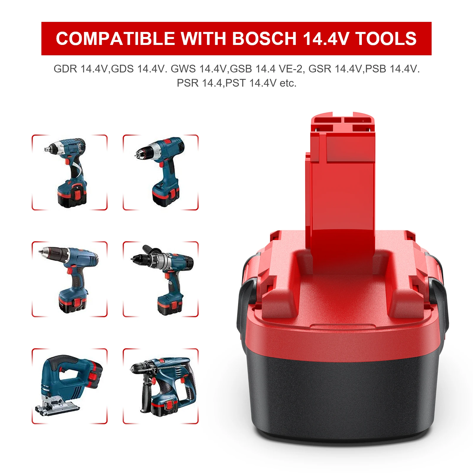 For Bosch BAT038 14.4V Battery BAT040 D70745 2607335273 BAT041 BAT159 2607335465 BAT140 35614 Charge Battery Power Tool