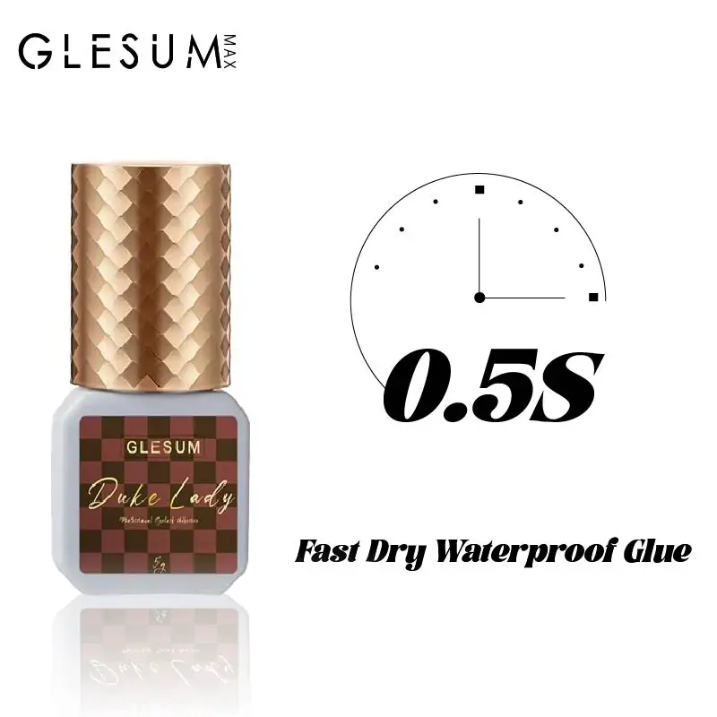 Glesum Duke Lady Glue Fast Dry Glue Faux Mink Eyelashes Extension Individual Eyelashes Artificial Fake False Eyelashes