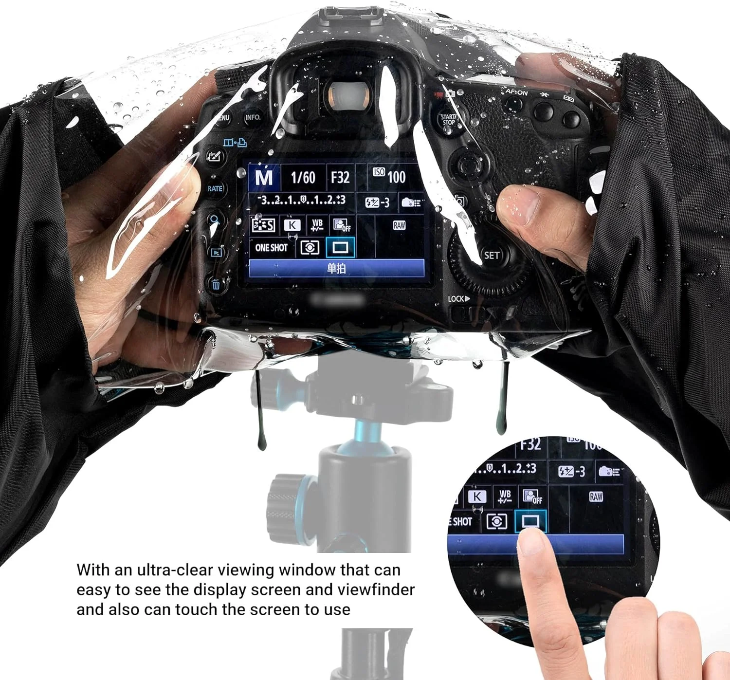 JJC Portable Camera Rain Cover Rain Shade Waterproof Raincoat Raincover DSLR Camera Accessories for Canon Nikon Sony Olympus