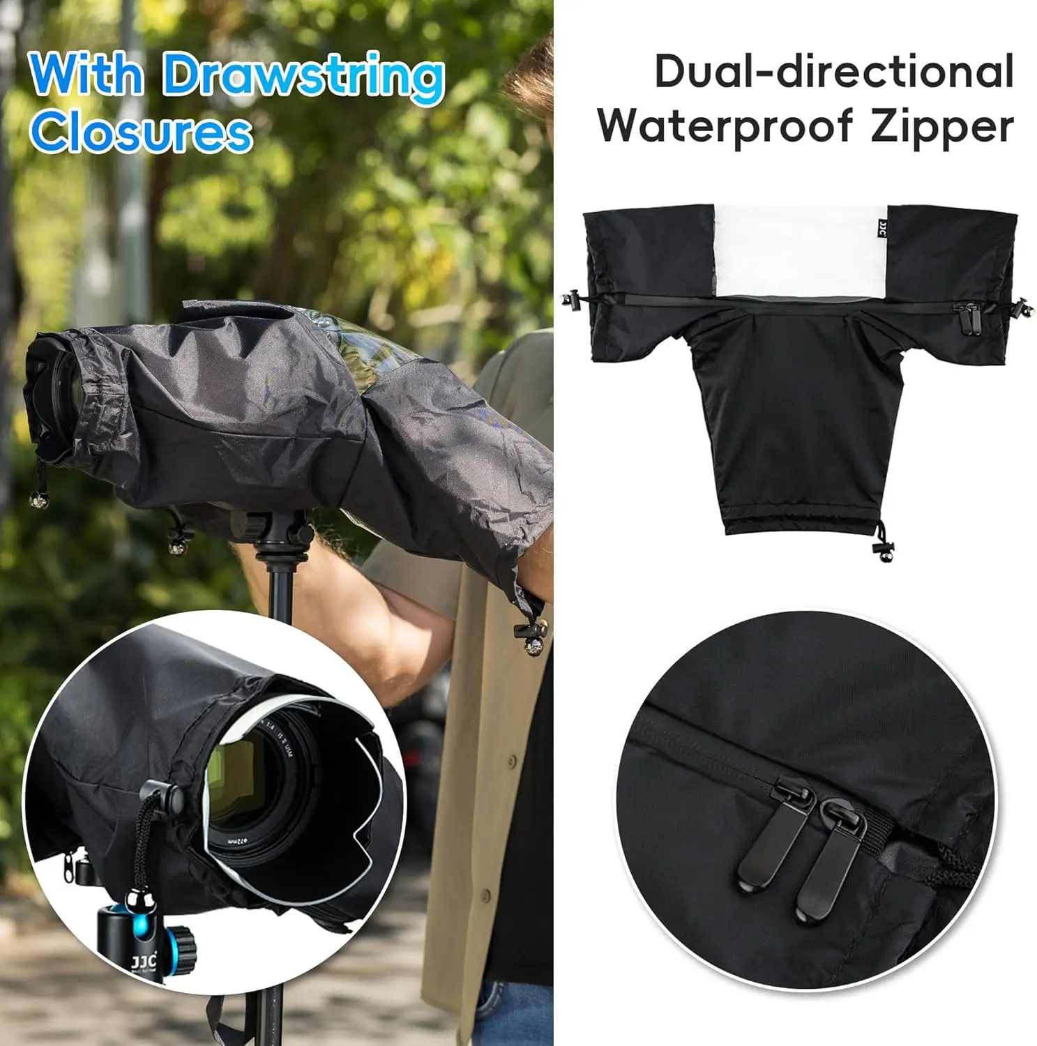 JJC Portable Camera Rain Cover Rain Shade Waterproof Raincoat Raincover DSLR Camera Accessories for Canon Nikon Sony Olympus
