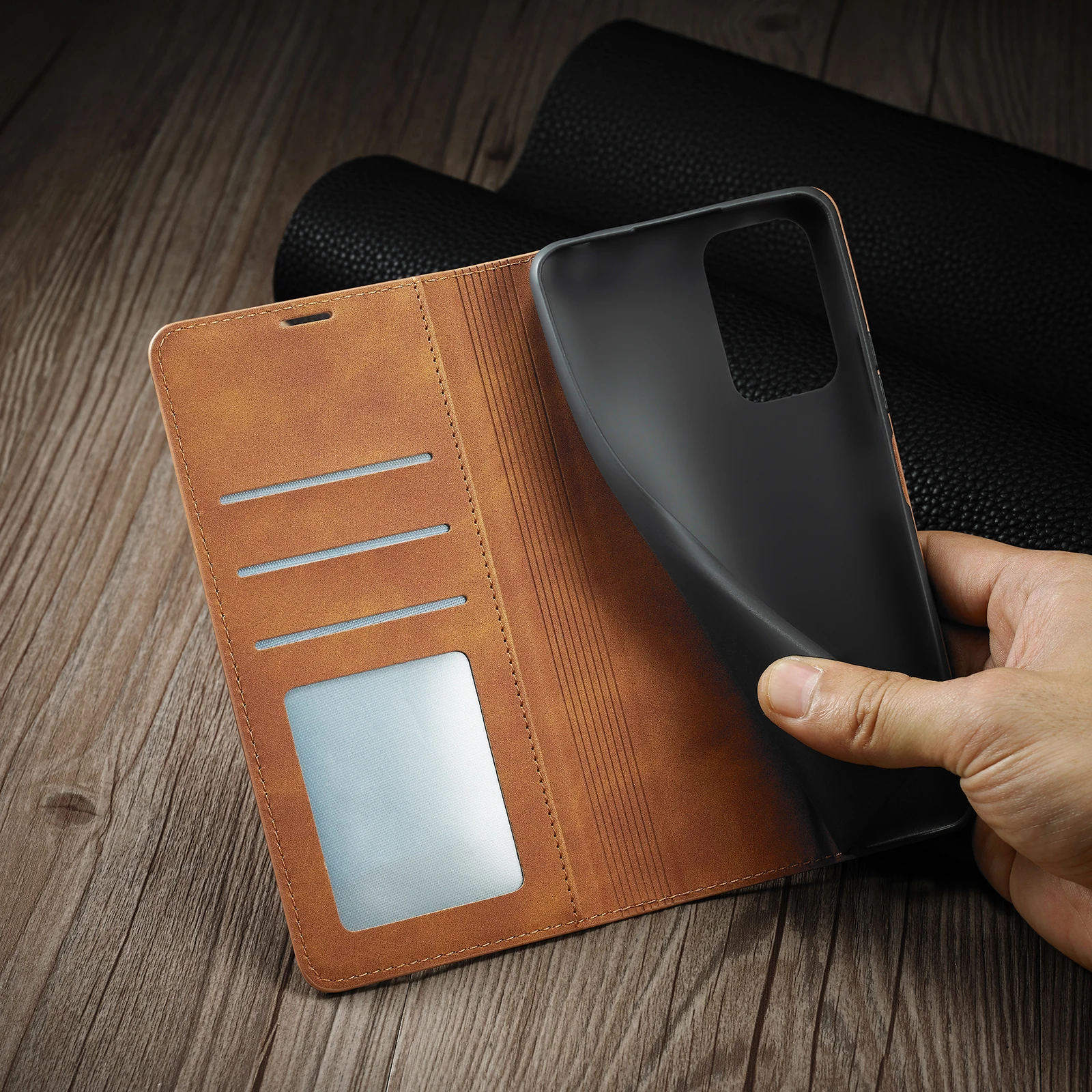 Leather Flip Phone Case For Xiaomi Redmi Note 14 13 Pro + 12S 11S 10S 9S 12 11 10 9 8 7 Pro Plus 5G 12C 13C Card Wallet Cover