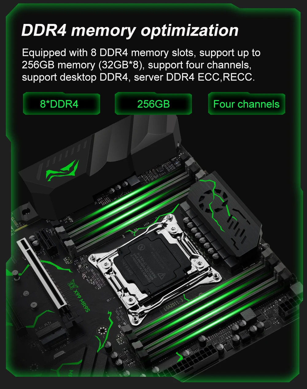 MACHINIST X99 MR9S ATX Motherboard LGA 2011-3 Supports TPM 2.0 Intel Xeon E5 V3/V4 CPU DDR4 RAM Memory NVME M.2 USB3.0