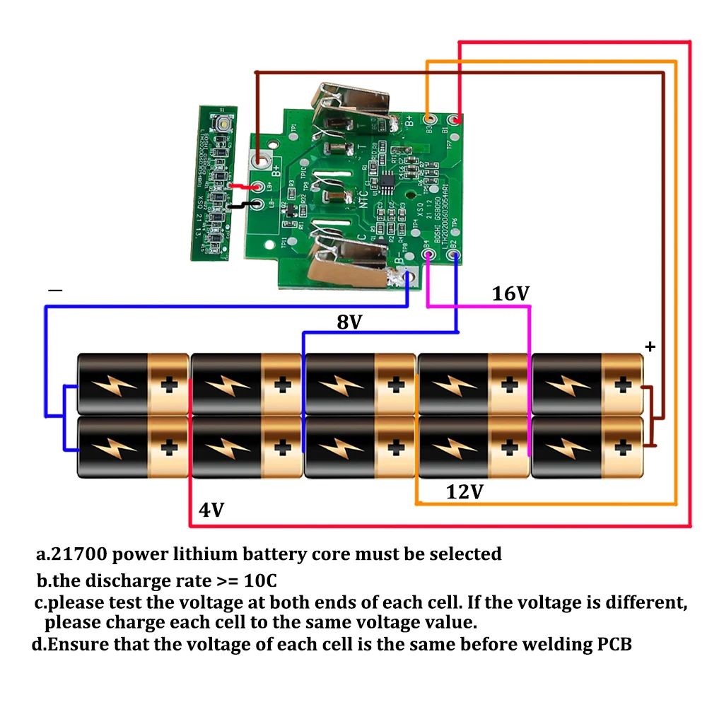 Doscing 21700 BAT618 18V Lion Battery Plastic Case PCB Charging Protection Circuit Board Shell For Bosch BAT610 BAT609 BAT618G