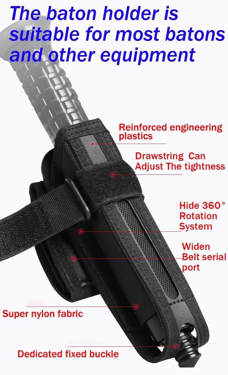 New Tactical Nylon Baton Holster Hunting 360 Degree Rotating Baton Pouch Bag Airsoft Magazine Organizer Pouch