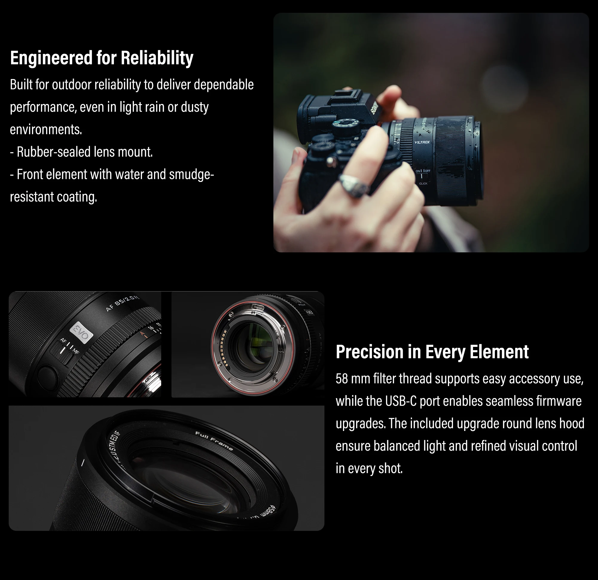 Viltrox 35mm 55mm f1.8 85mm F2.0 EVO Full Frame Auto Focus Portrait Camera Lens for Sony E Nikon Z Mount A7CII ZV-E10 Z5 Z6