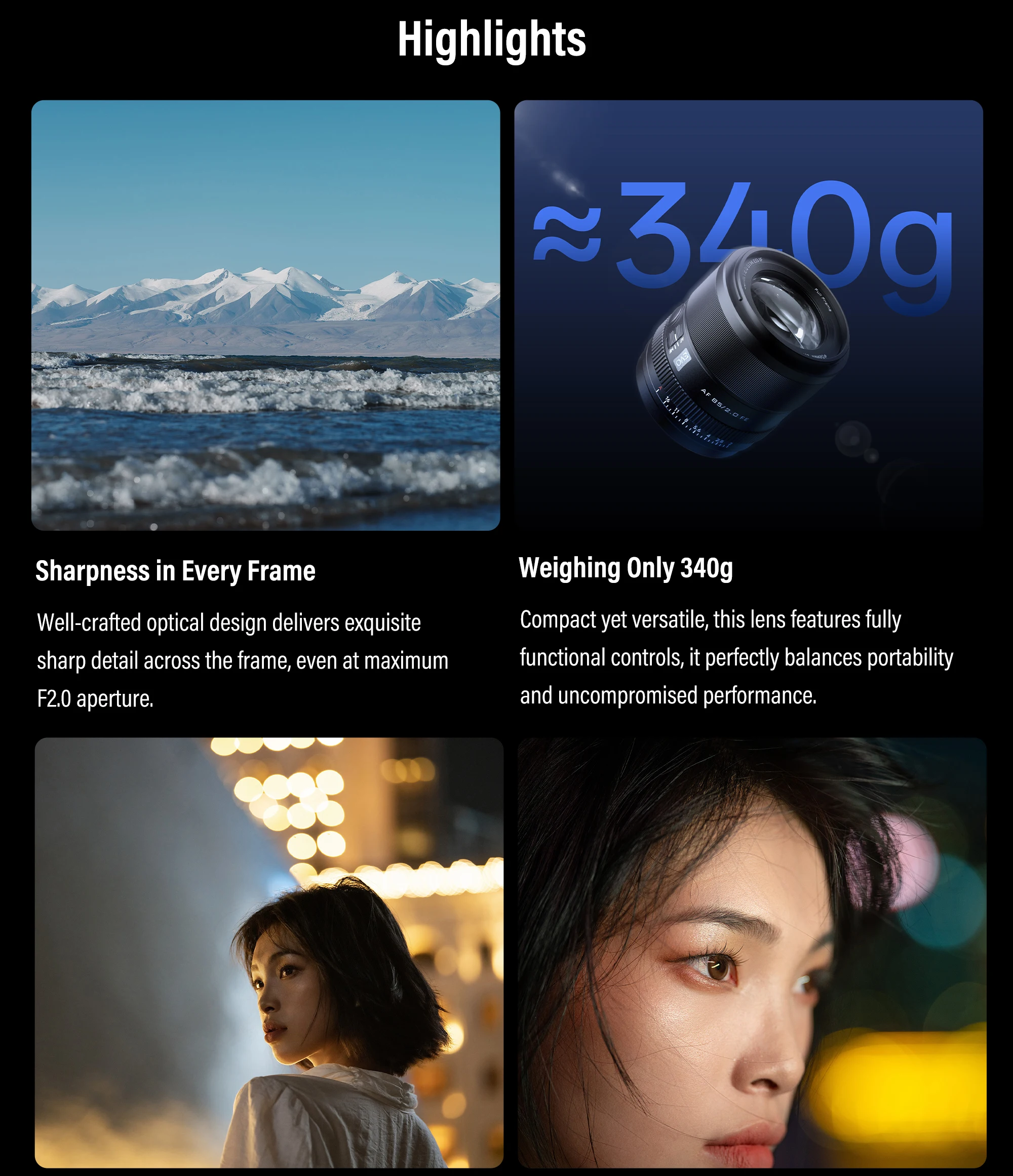 Viltrox 35mm 55mm f1.8 85mm F2.0 EVO Full Frame Auto Focus Portrait Camera Lens for Sony E Nikon Z Mount A7CII ZV-E10 Z5 Z6
