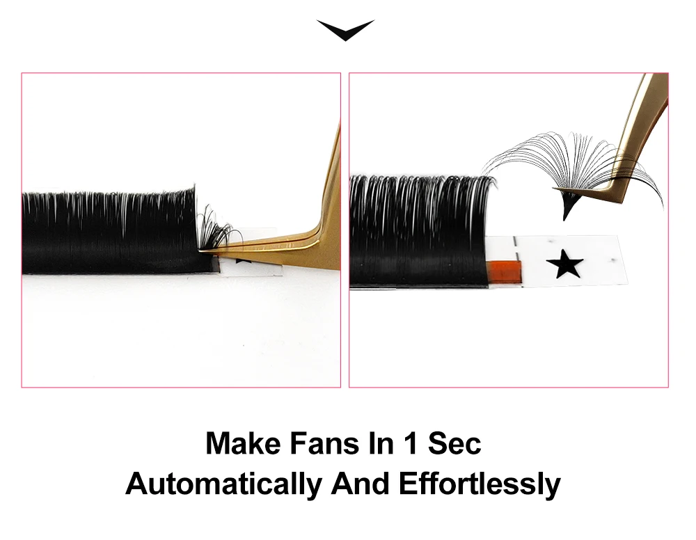 Abonnie 0.03-0.10mm Matte Dark Black Easy Fan Lashes Volume Extension Mega Eyelashes Blooming Fans Eyelash Extension Cilios
