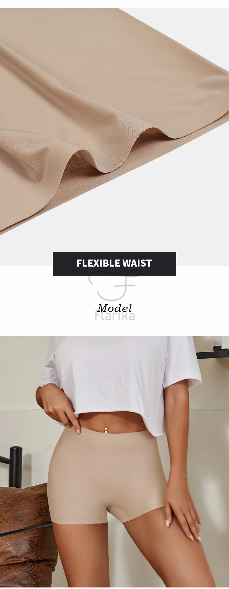 Flarixa Safety Pants High Waist Women's Shorts Under The Skirt Ice Silk Seamless Panties Breathable Boxer Briefs Cycling Shorts