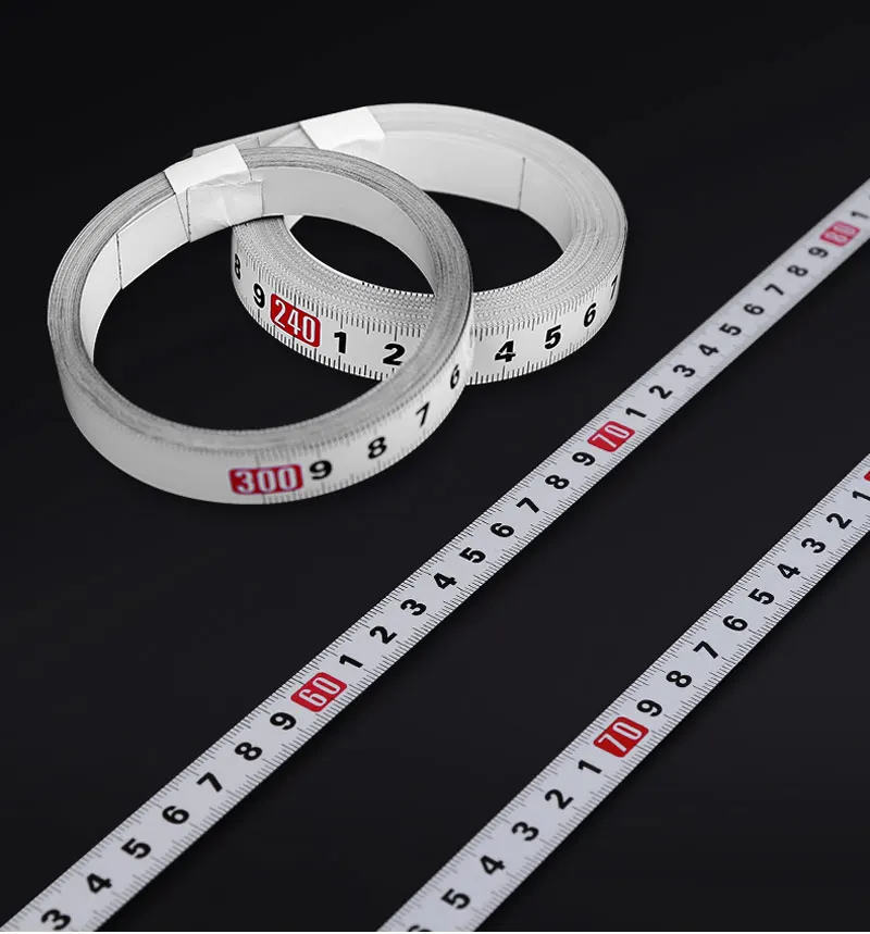 1-3m Stainless Steel Miter Track Tape 13mm Measure Self Adhesive Metric Scale Ruler Rust-Proof Durable Wear-Resistan Ruler