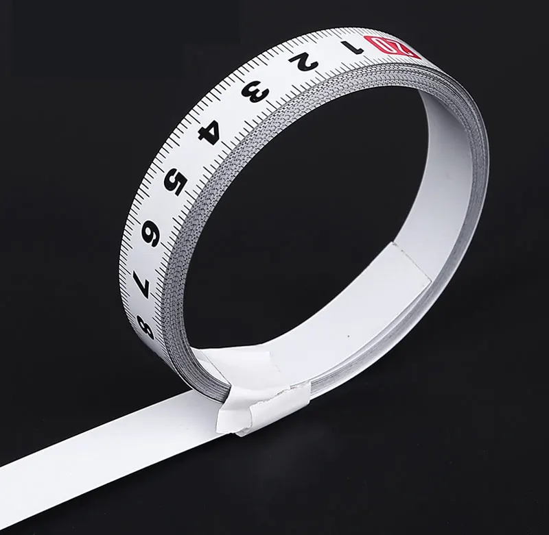 1-3m Stainless Steel Miter Track Tape 13mm Measure Self Adhesive Metric Scale Ruler Rust-Proof Durable Wear-Resistan Ruler