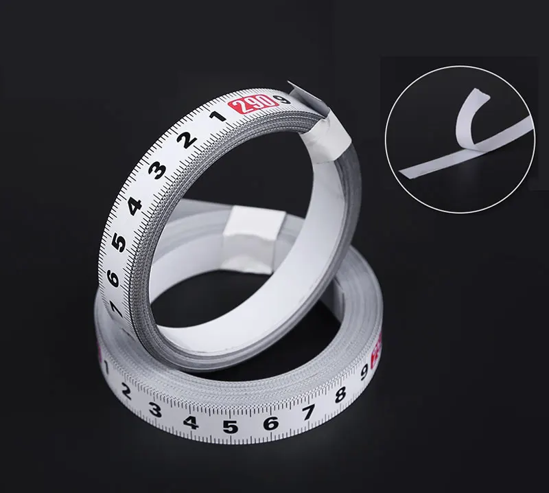 1-3m Stainless Steel Miter Track Tape 13mm Measure Self Adhesive Metric Scale Ruler Rust-Proof Durable Wear-Resistan Ruler